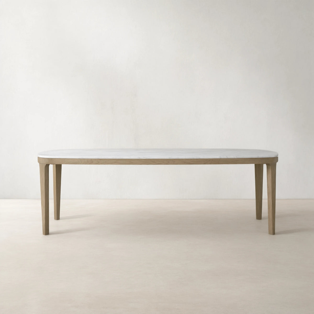Danny Carrara Marble Top Dining Table With Oak Base
