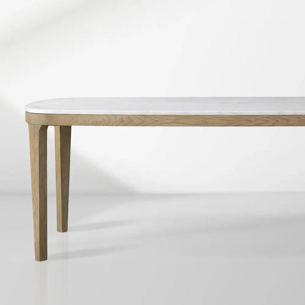 Danny Carrara Marble Top Dining Table With Oak Base