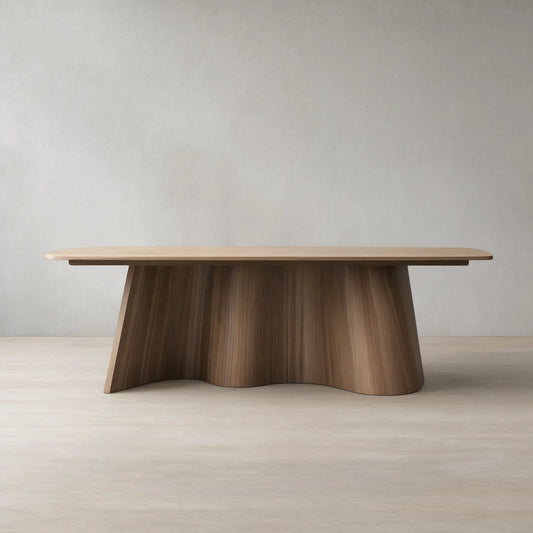 Cortina Boat-Shaped Top Dining Table American Walnut Wood