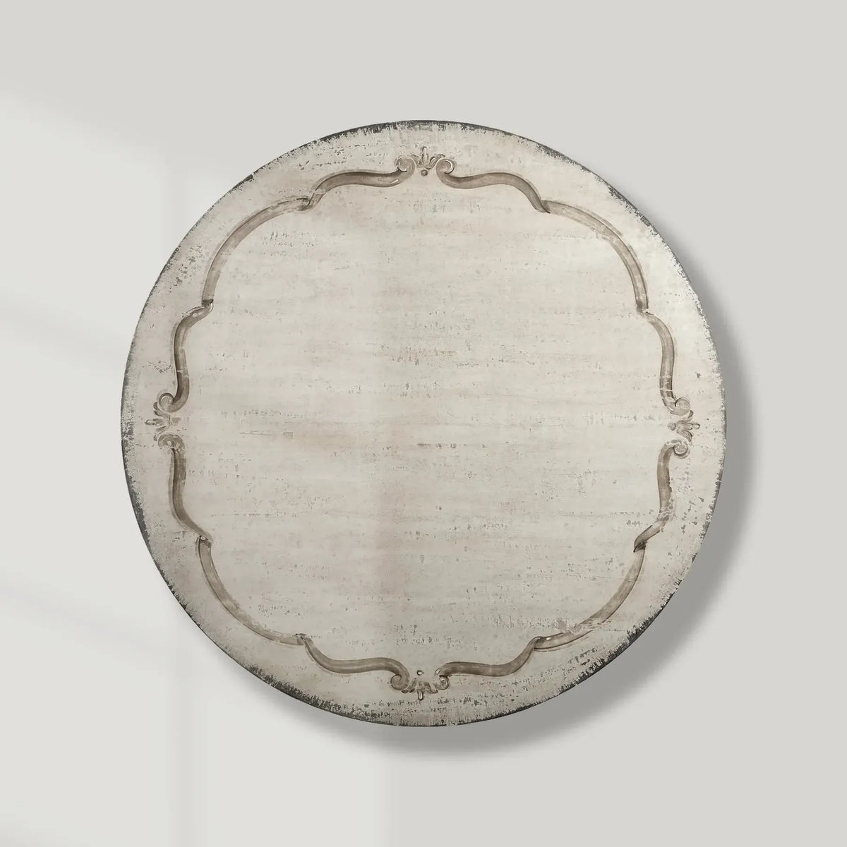 Serra Ribbon Solid Poplar Wood Round Dining Table