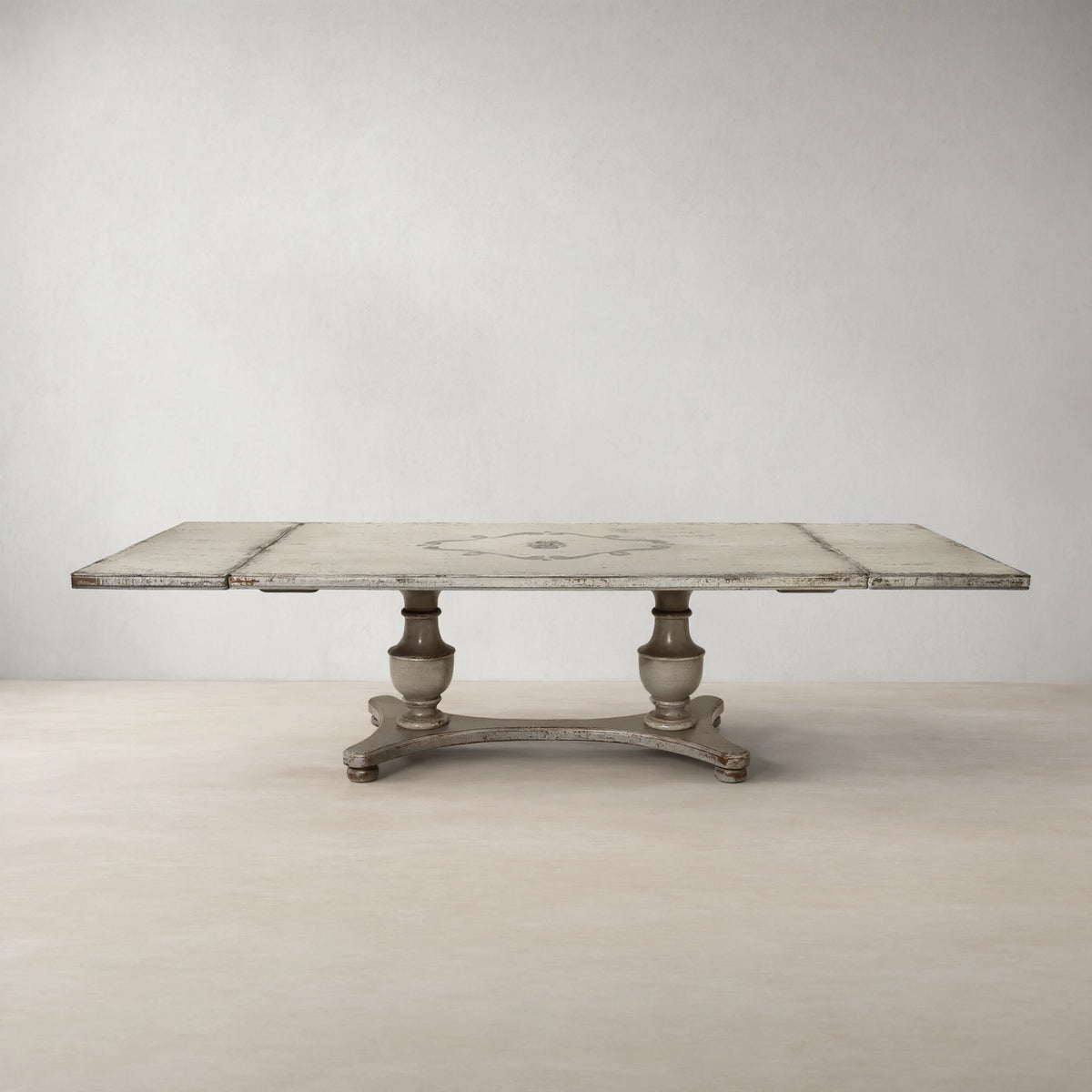 Hand painted in Italy Bianca Dining Table with Dual Leaf Extensions