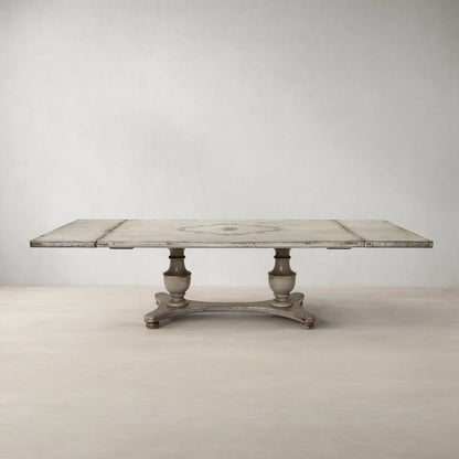 Hand painted in Italy Bianca Dining Table with Dual Leaf Extensions