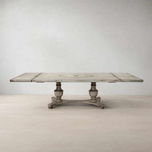 Hand painted in Italy Bianca Dining Table with Dual Leaf Extensions
