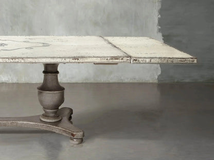 Hand painted in Italy Bianca Dining Table with Dual Leaf Extensions