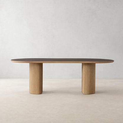 Luxury Aster Dining Table With Stone Inlay Top