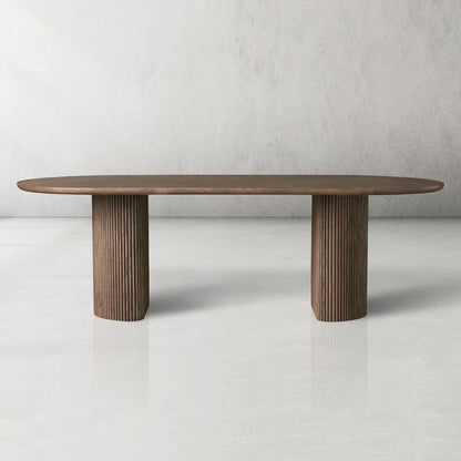 Luxury Aster Dining Table With Stone Inlay Top