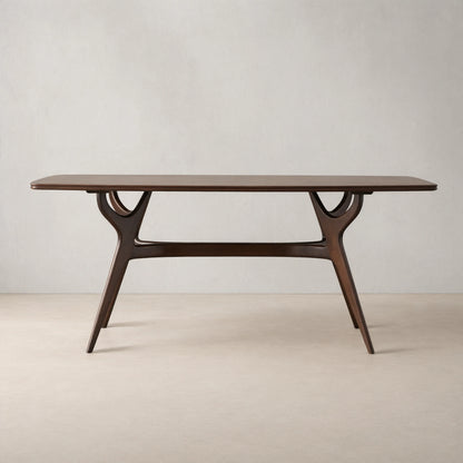 Ambra Modern Rectangle Dining Table With Inset Glass Top