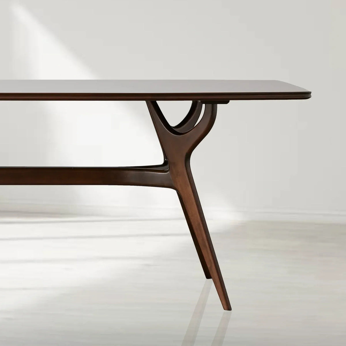 Ambra Modern Rectangle Dining Table With Inset Glass Top