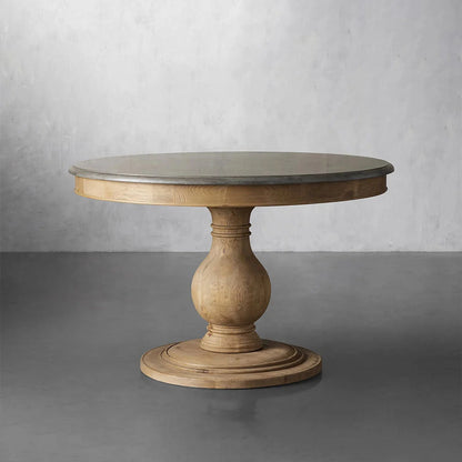 Luca Natural Stone Top Dining Table With Pine Base
