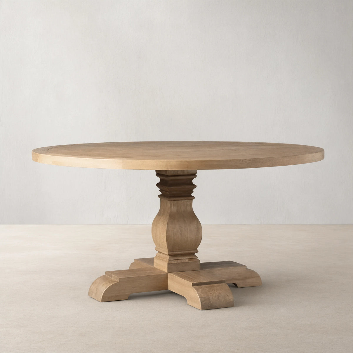 Kensington Round Solid Oak Top Dining Table with Finnish Pine Base