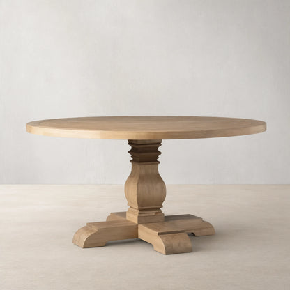 Kensington Round Solid Oak Top Dining Table with Finnish Pine Base