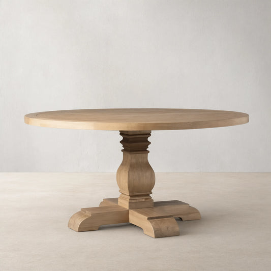 Kensington Round Solid Oak Top Dining Table with Finnish Pine Base