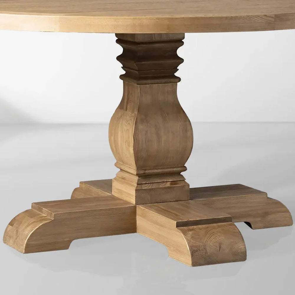 Kensington Round Solid Oak Top Dining Table with Finnish Pine Base