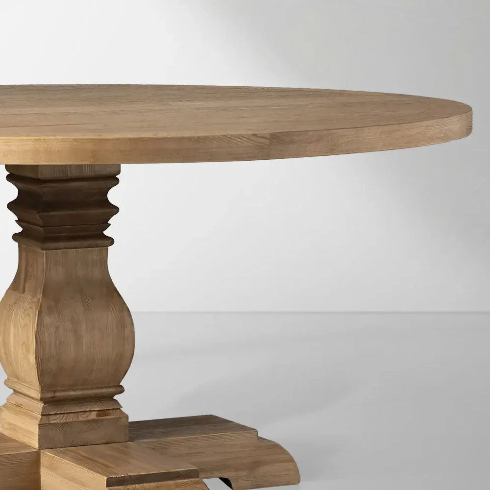Kensington Round Solid Oak Top Dining Table with Finnish Pine Base