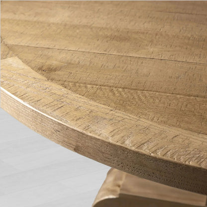 Kensington Round Solid Oak Top Dining Table with Finnish Pine Base