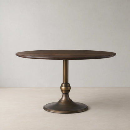Jacob Round Dining Table with Wade Solid Cast Iron Base