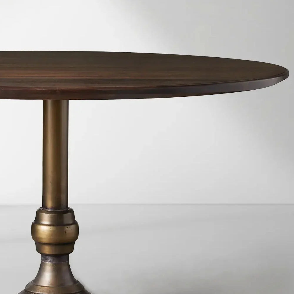 Jacob Round Dining Table with Wade Solid Cast Iron Base