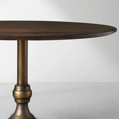 Jacob Round Dining Table with Wade Solid Cast Iron Base