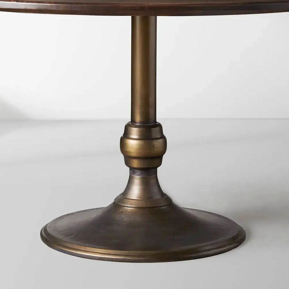 Jacob Round Dining Table with Wade Solid Cast Iron Base