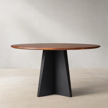 Jacob Modern Simplicity Round Dining Table with Vertex Base