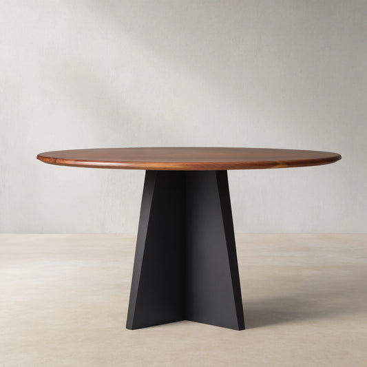 Jacob Modern Simplicity Round Dining Table with Vertex Base
