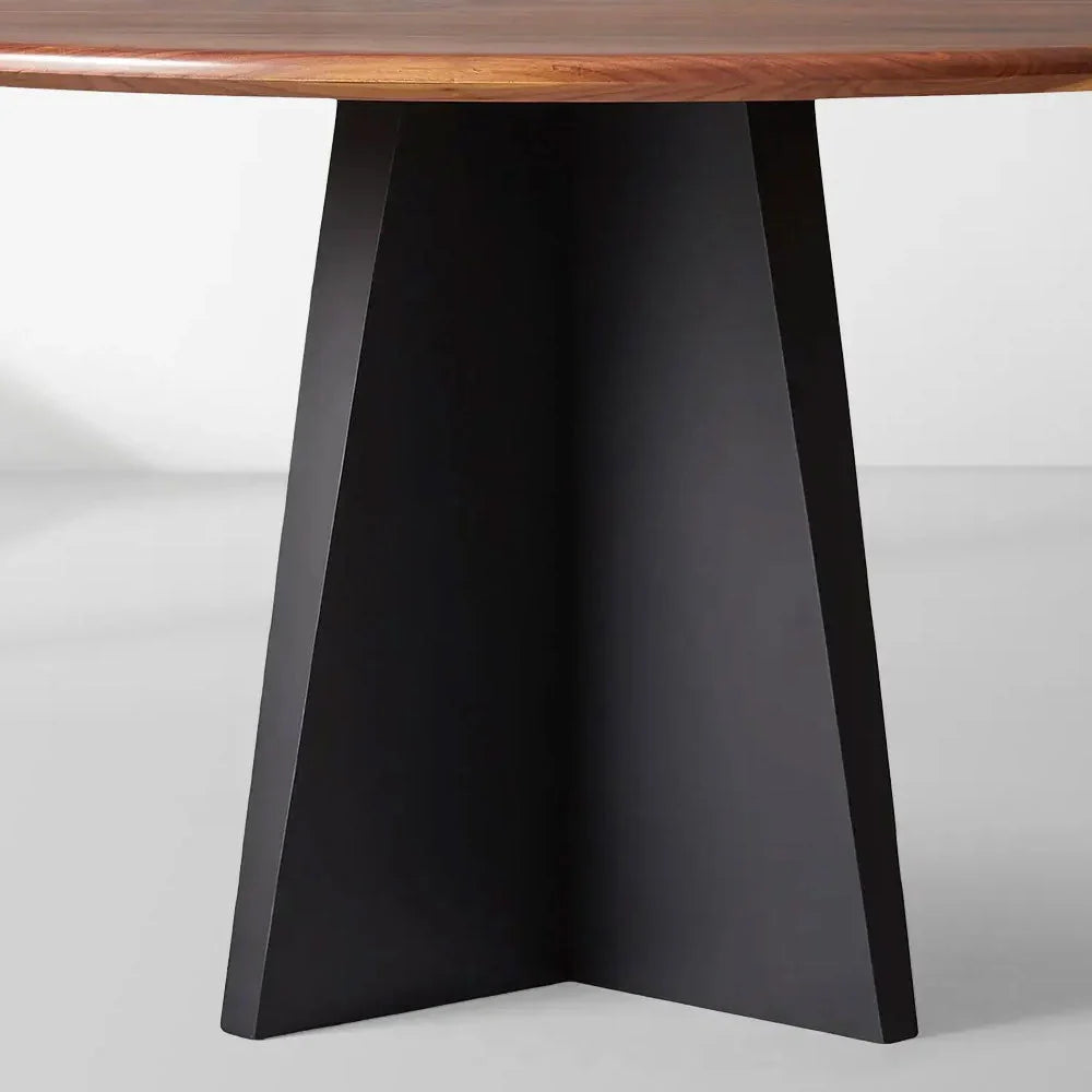 Jacob Modern Simplicity Round Dining Table with Vertex Base
