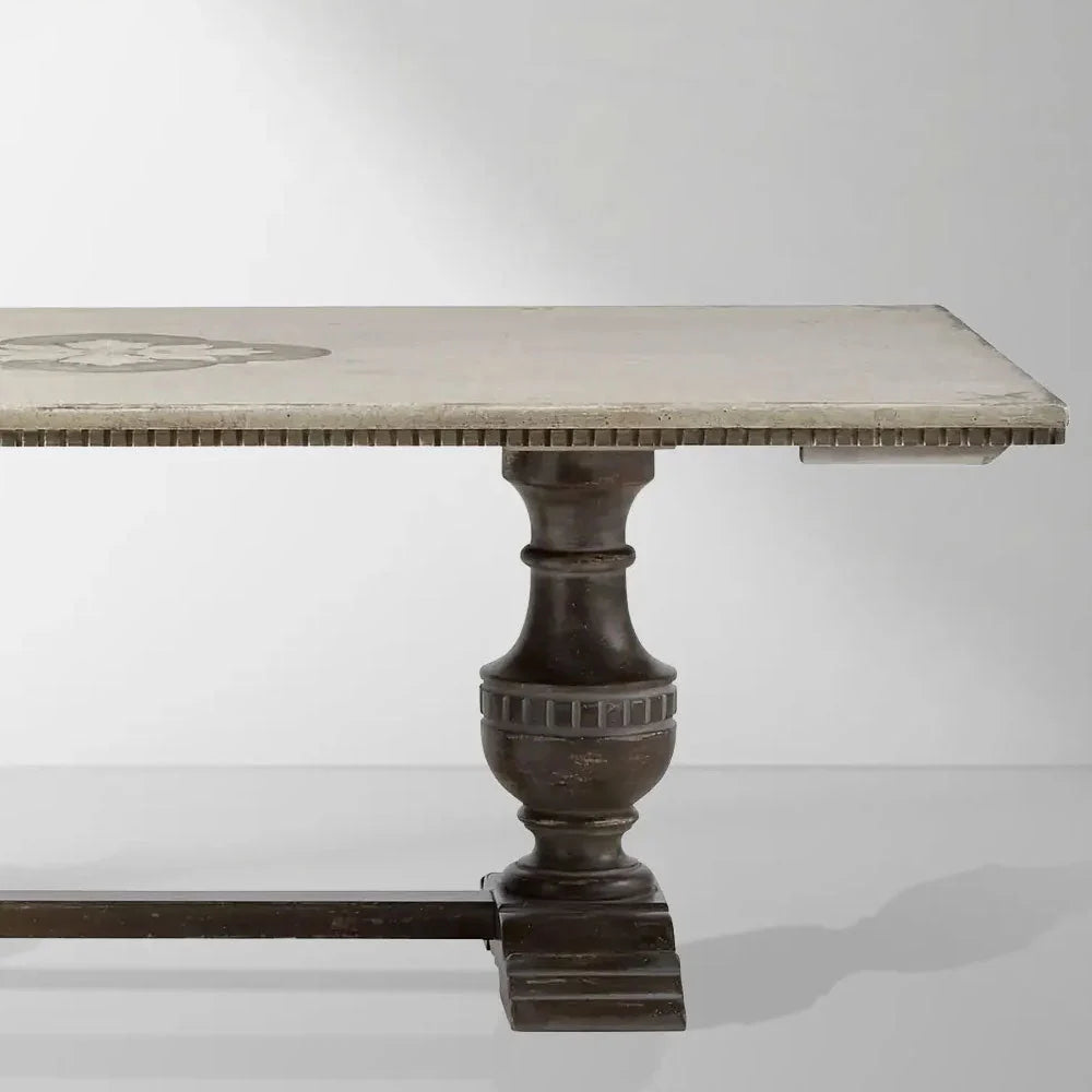 Florence Center Hand-painted Floral Extensions Dining Table