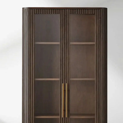Finnley Glass Door Solid Wood Display Cabinet