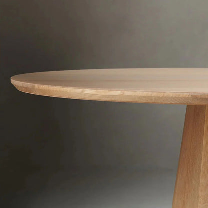 Brank Oval Dining Table Faceted Cone Base with Beveled Edge Top