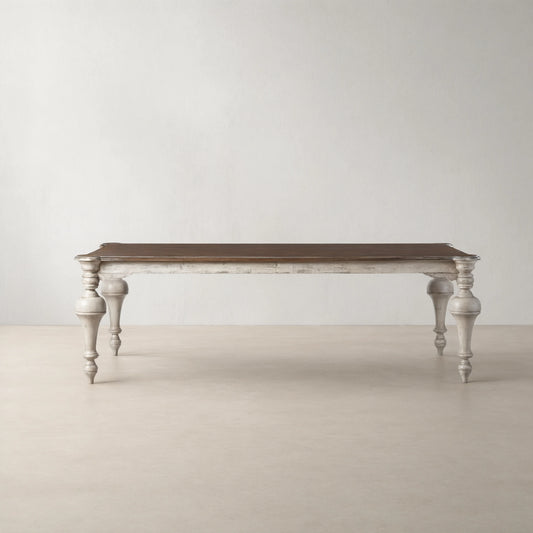 Alessia Bell'Arte Antique Solid Poplar Wood Dining Table