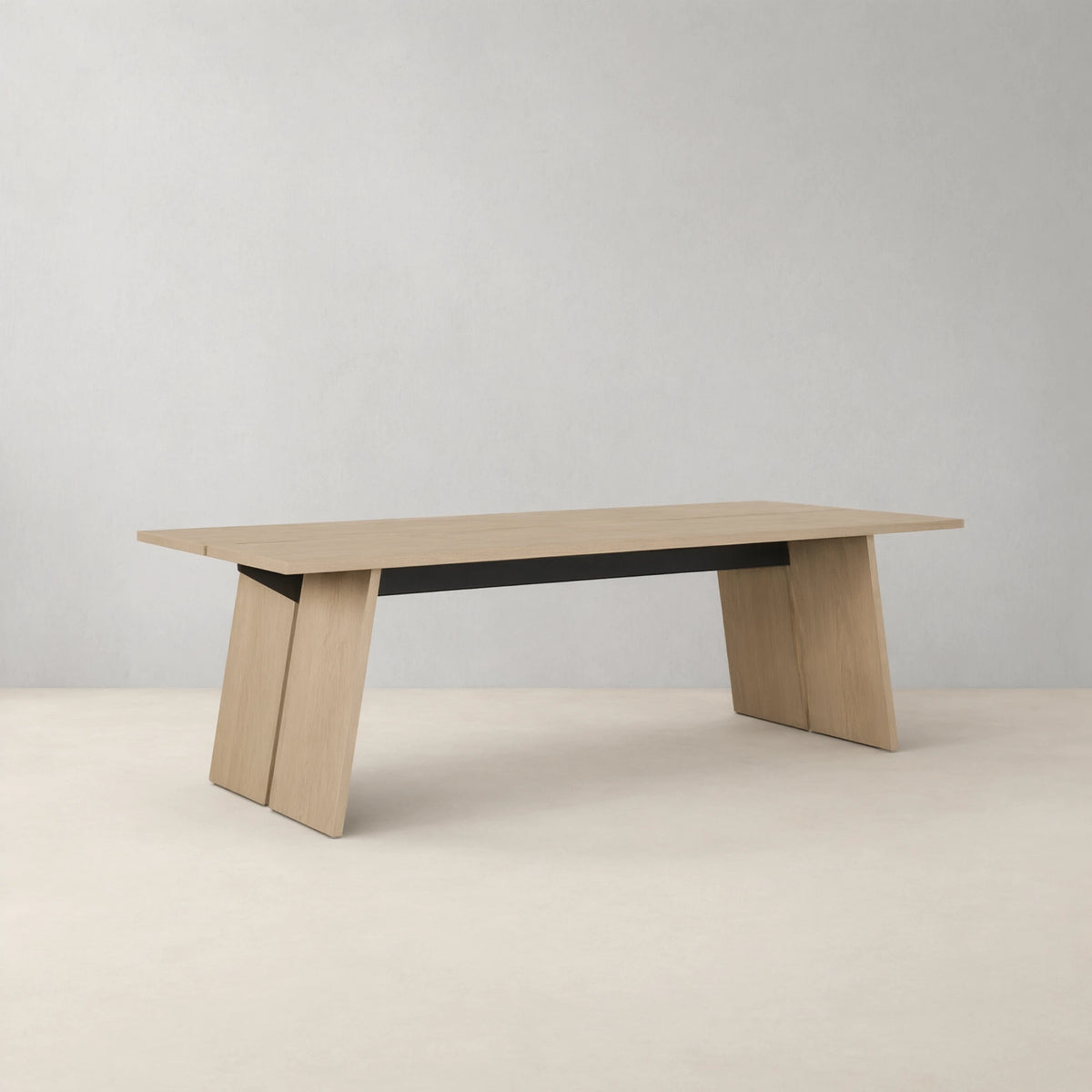 Carlisy Wood Rectangle Dining Table with Ash Wood Planks Top