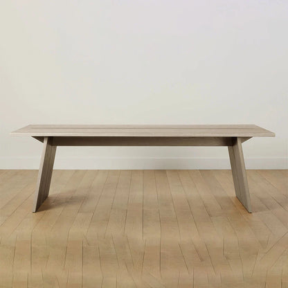 Carlisy Wood Rectangle Dining Table with Ash Wood Planks Top