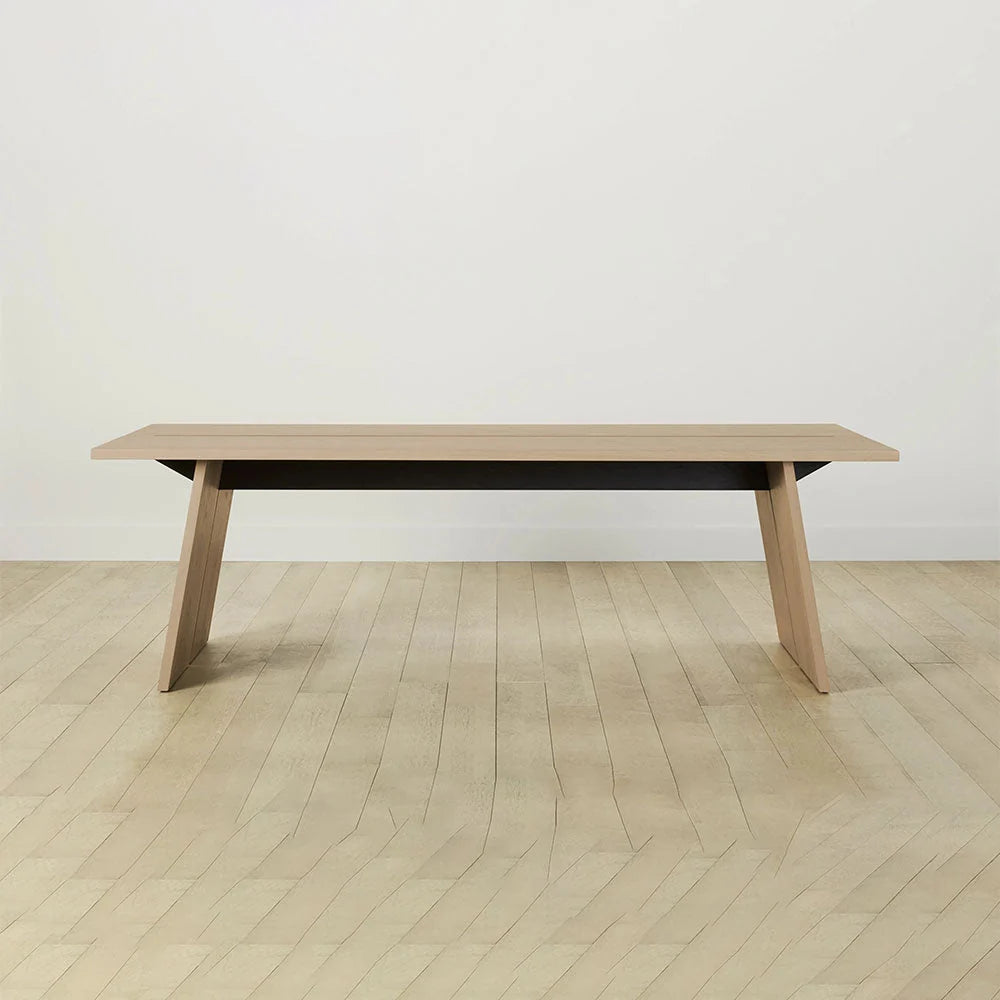 Carlisy Wood Rectangle Dining Table with Ash Wood Planks Top