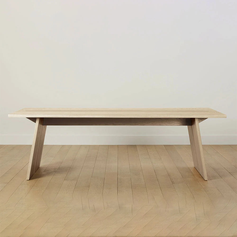 Carlisy Wood Rectangle Dining Table with Ash Wood Planks Top