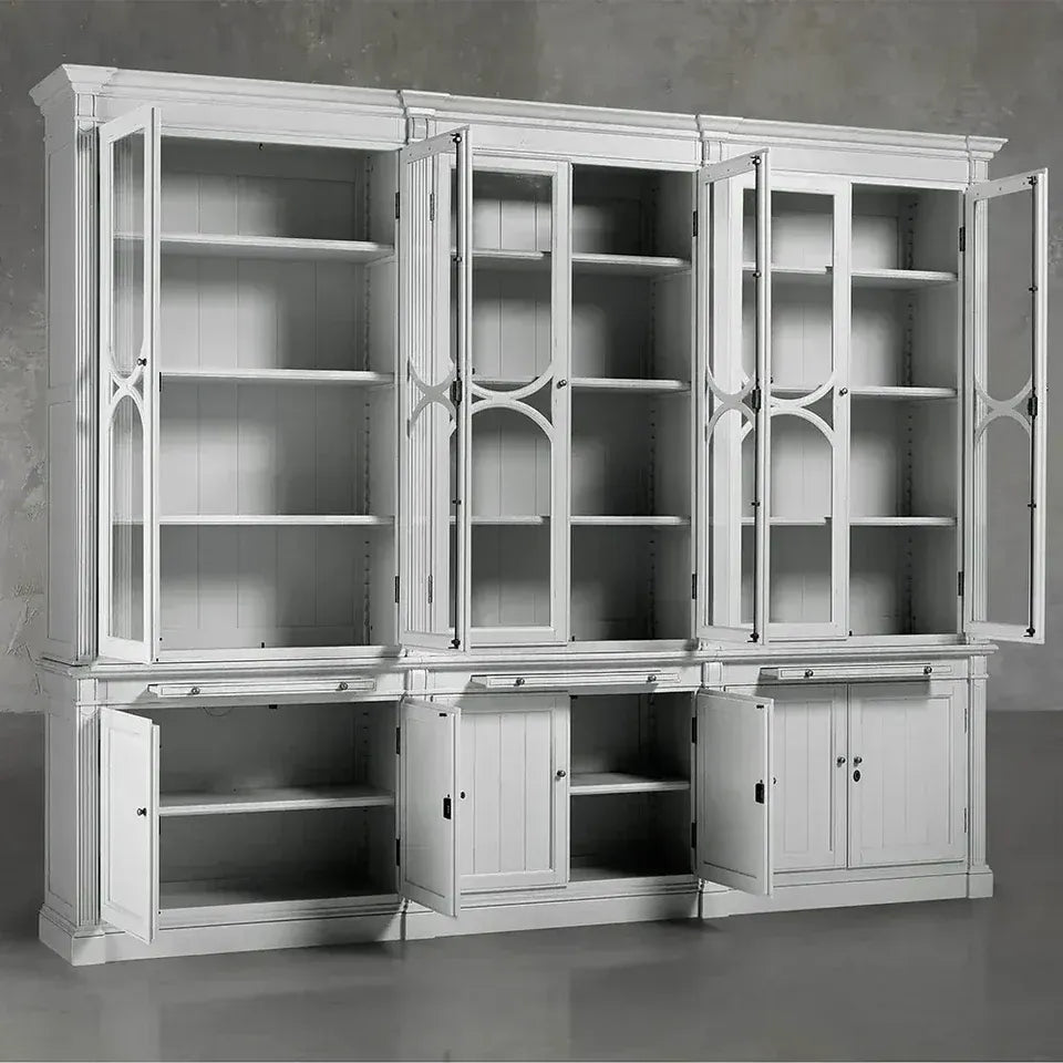Athens Modular Large Display Cabinet With Glass Doors & Adjustable Shelves