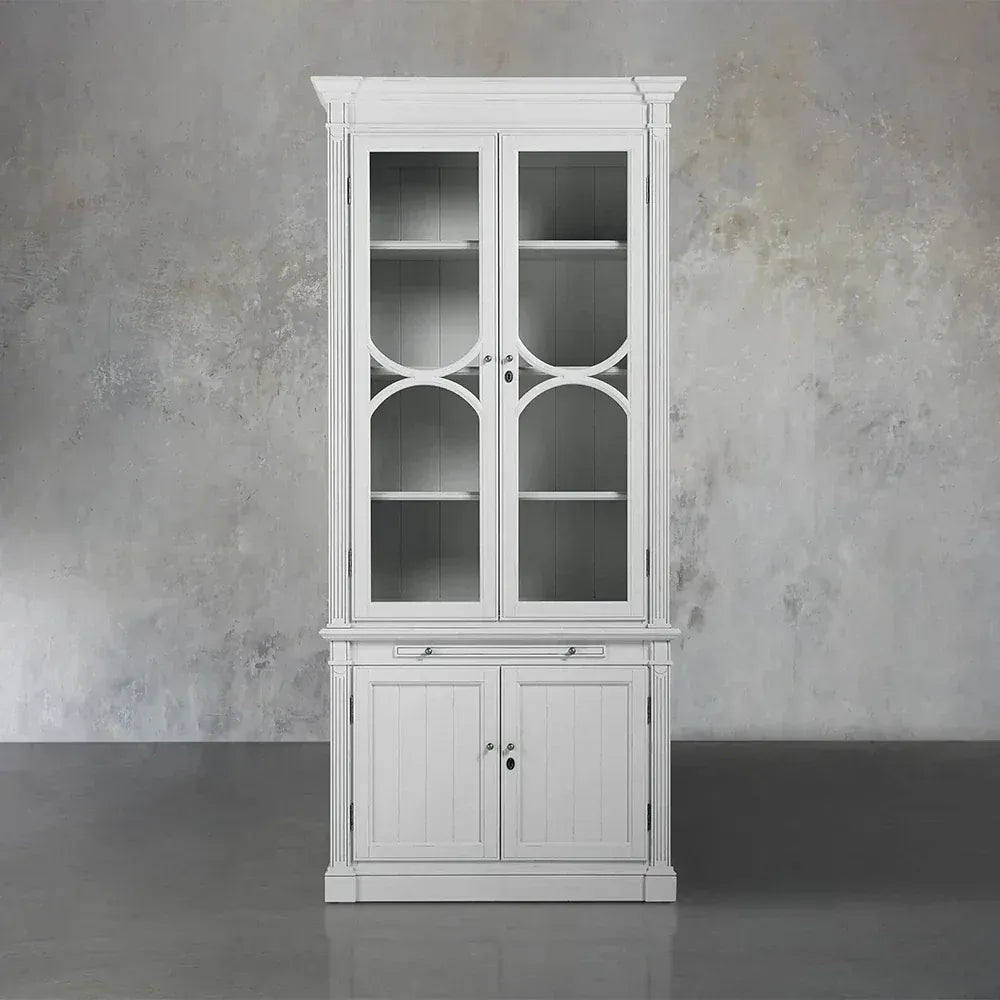 Athens Modular Large Display Cabinet With Glass Doors & Adjustable Shelves