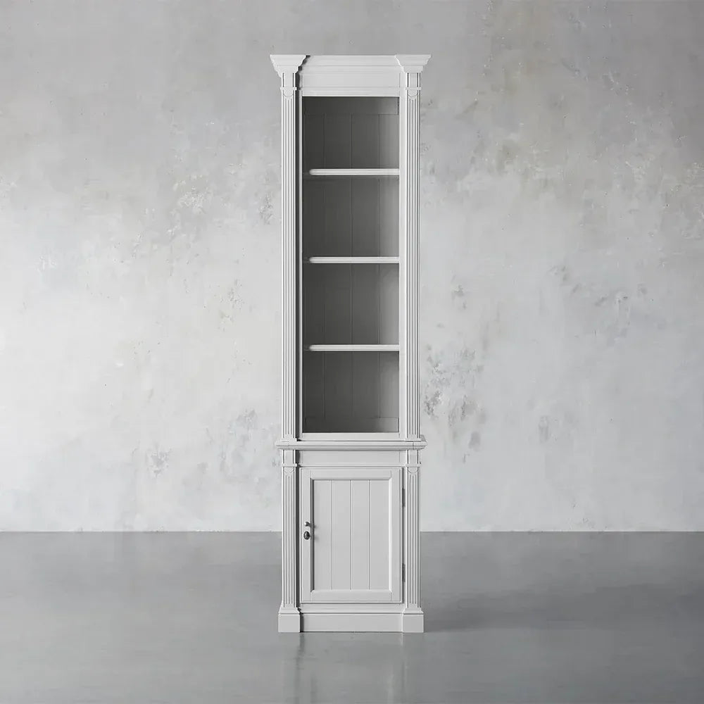 Athens Four Row Bookcase Large Wood Display Cabinet with Adjustable Shelves