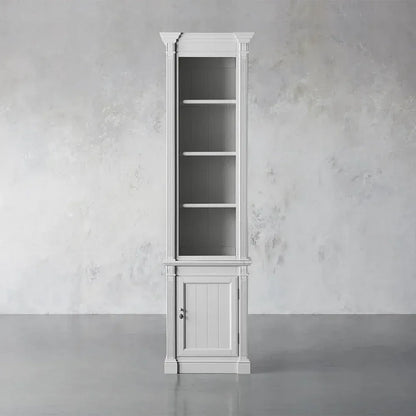 Athens Four Row Bookcase Large Wood Display Cabinet with Adjustable Shelves