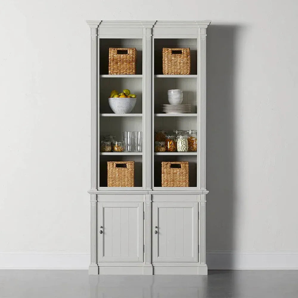 Athens Double Row Bookcase Wood Display Cabinet
