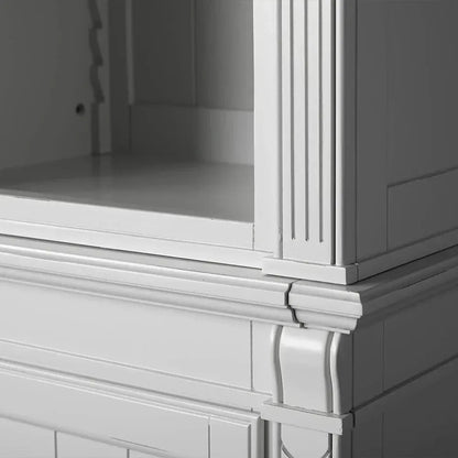 Athens Double Row Bookcase Wood Display Cabinet