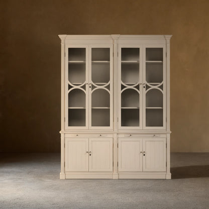 Athens Modular Display Cabinet Neoclassical Curio Bookcase with Glass Doors