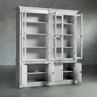 Athens Modular Display Cabinet Neoclassical Curio Bookcase with Glass Doors