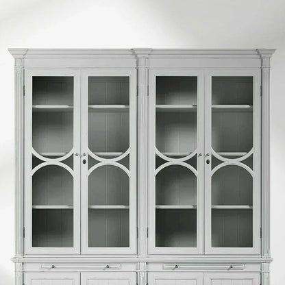Athens Modular Display Cabinet Neoclassical Curio Bookcase with Glass Doors