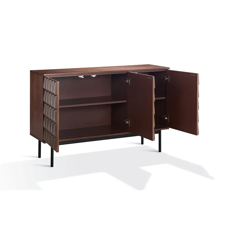 Arden 3D Textured Walnut Sideboard With 3/4-Door
