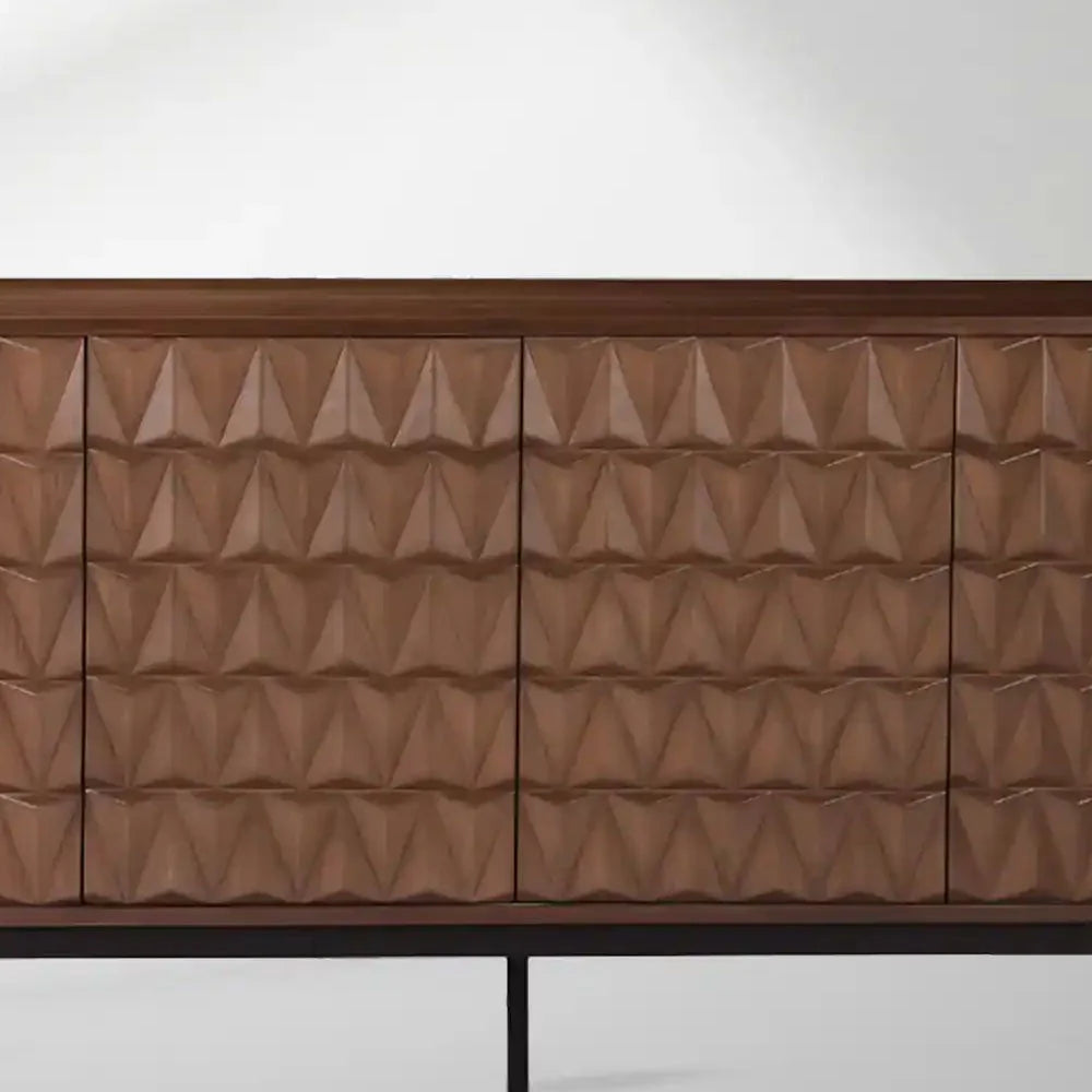 Arden 3D Textured Walnut Sideboard With 3/4-Door