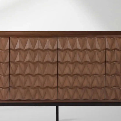 Arden 3D Textured Walnut Sideboard With 3/4-Door