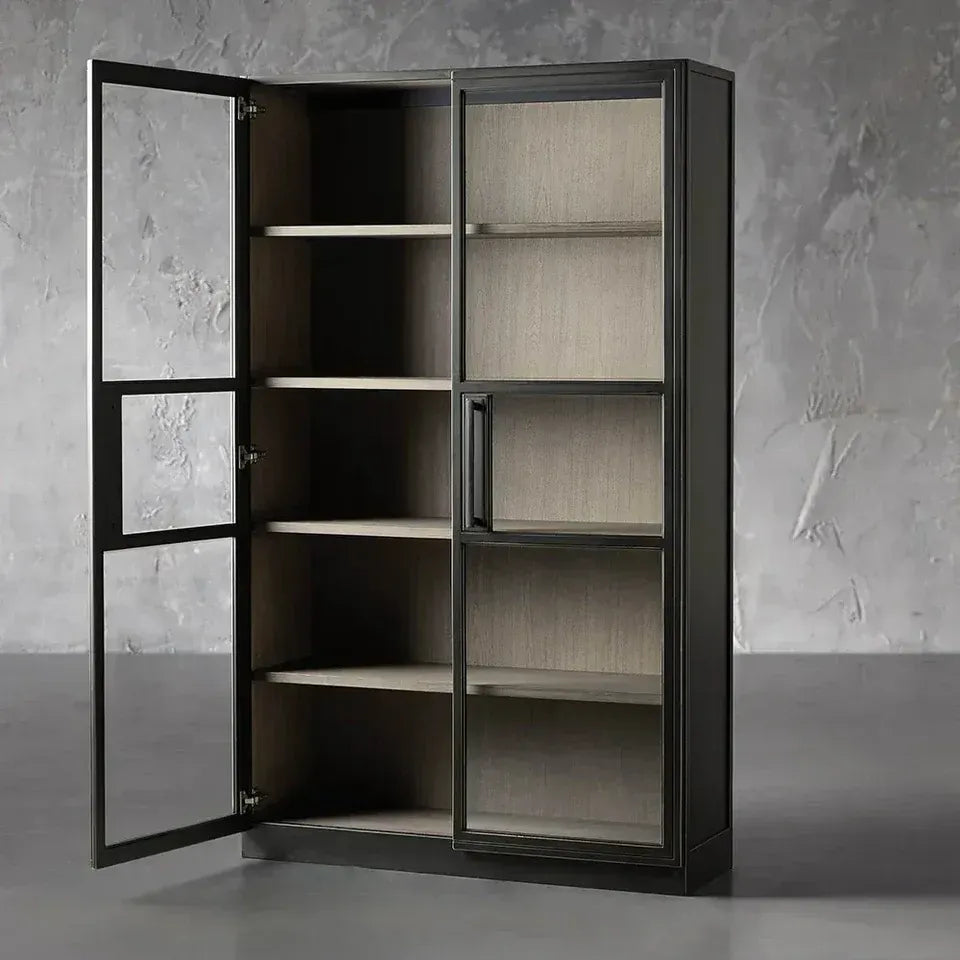 Factory Vintage French Cabinet With Glass Door