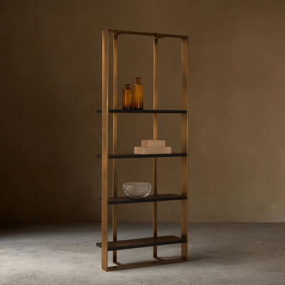 Dolton Modern Bookcase in Stainless Steel Frame
