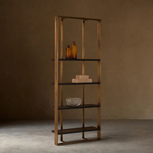 Dolton Modern Bookcase in Stainless Steel Frame