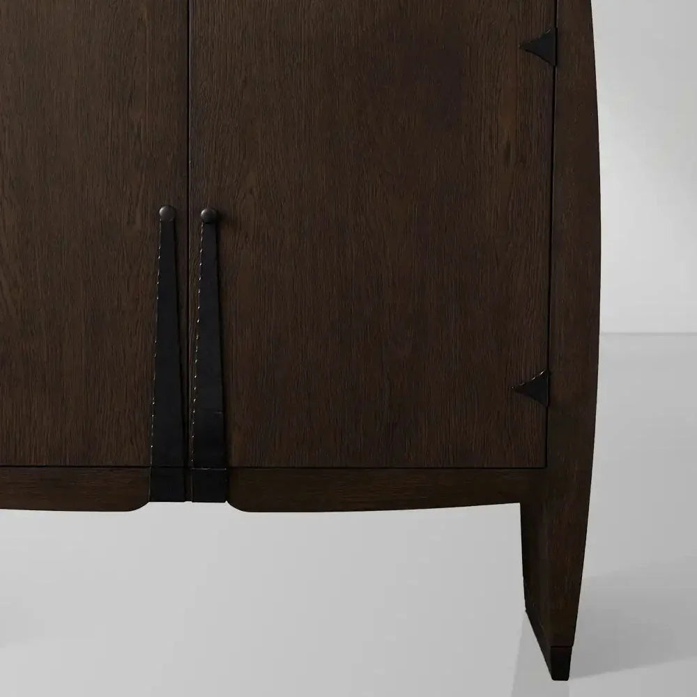 Dacia Solid Oak Storage Cabinet Vintage Sideboard